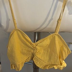 cropped summer yellow tank top